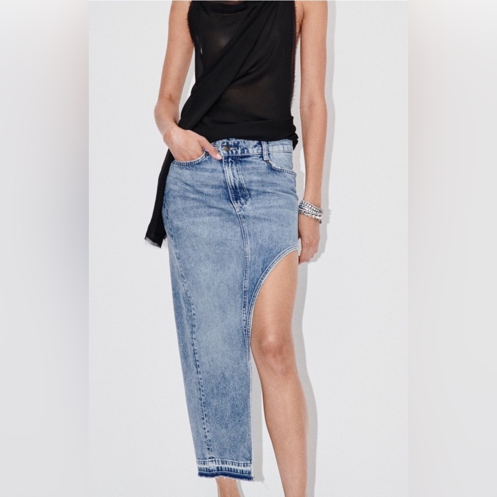 Zara The Cut out Long Skirt Large 30 NWT
